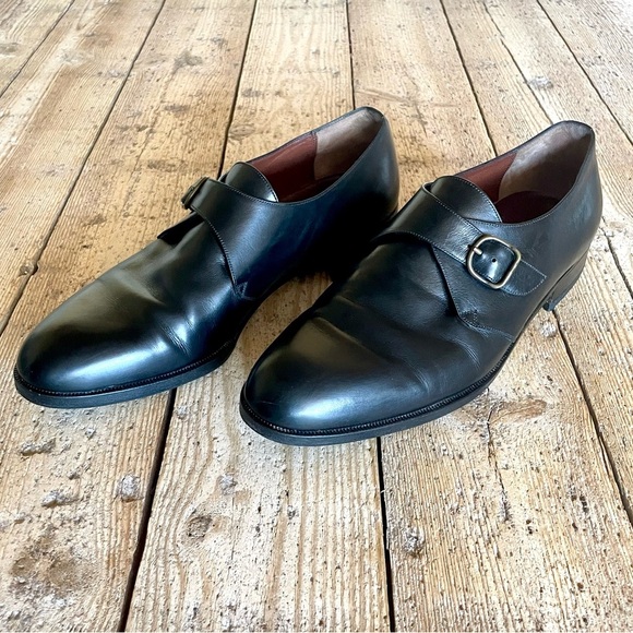 Loewe Black Leather Monk Strap Dress Shoes Size 44 Great Condition - Picture 1 of 12